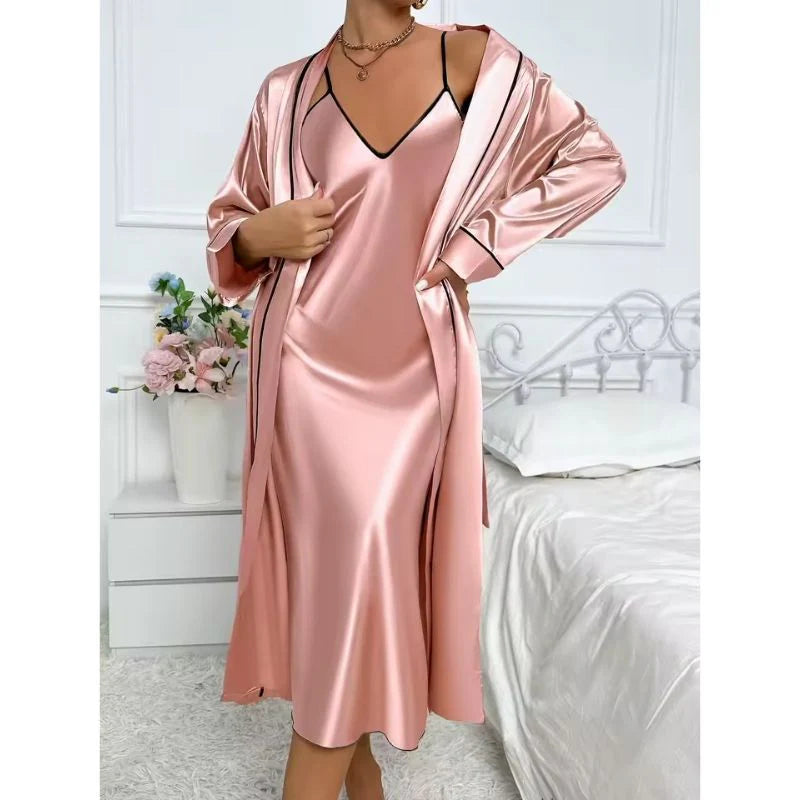 Silk Sleepwear Set with Robe Alice
