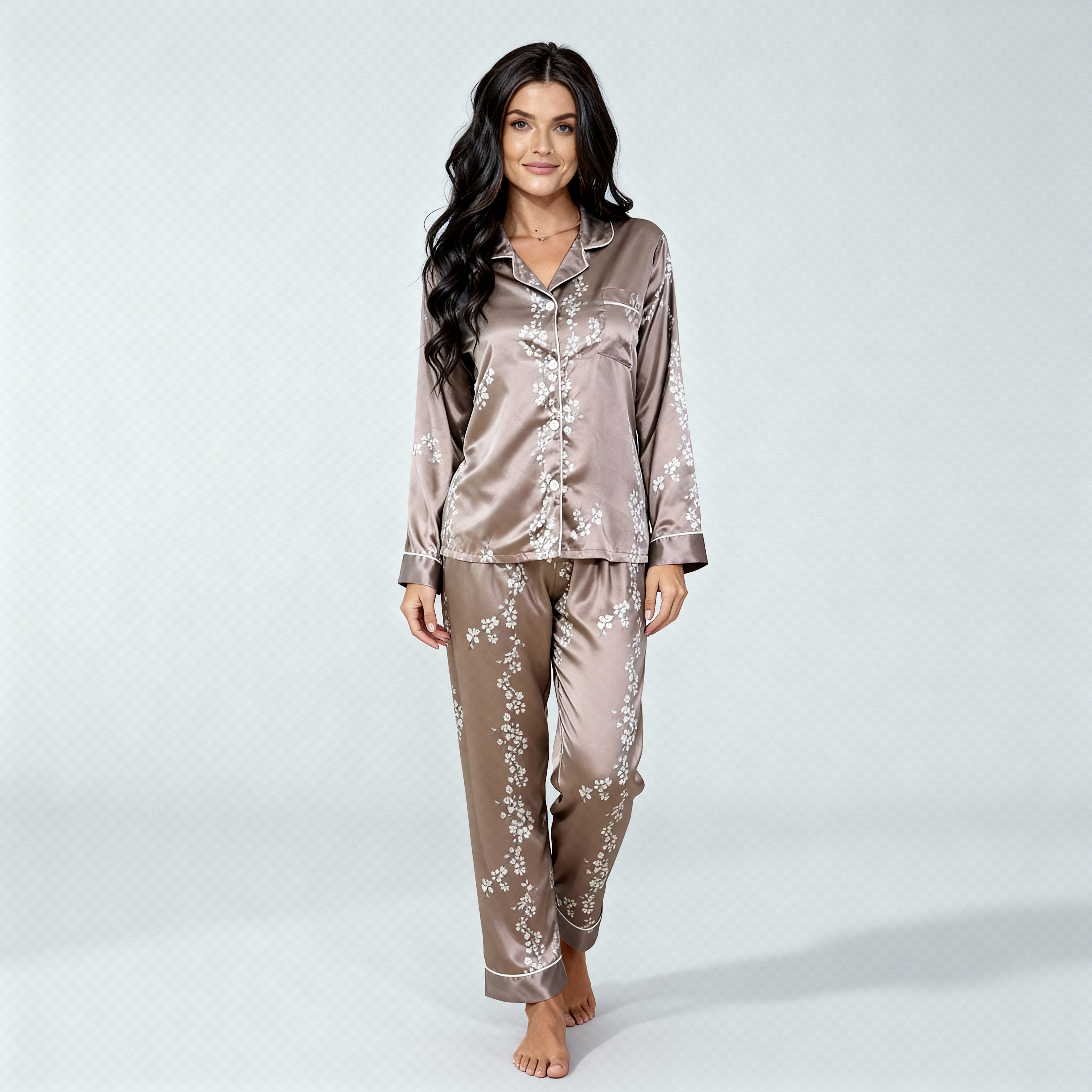 Elegant Silk Pajama Set