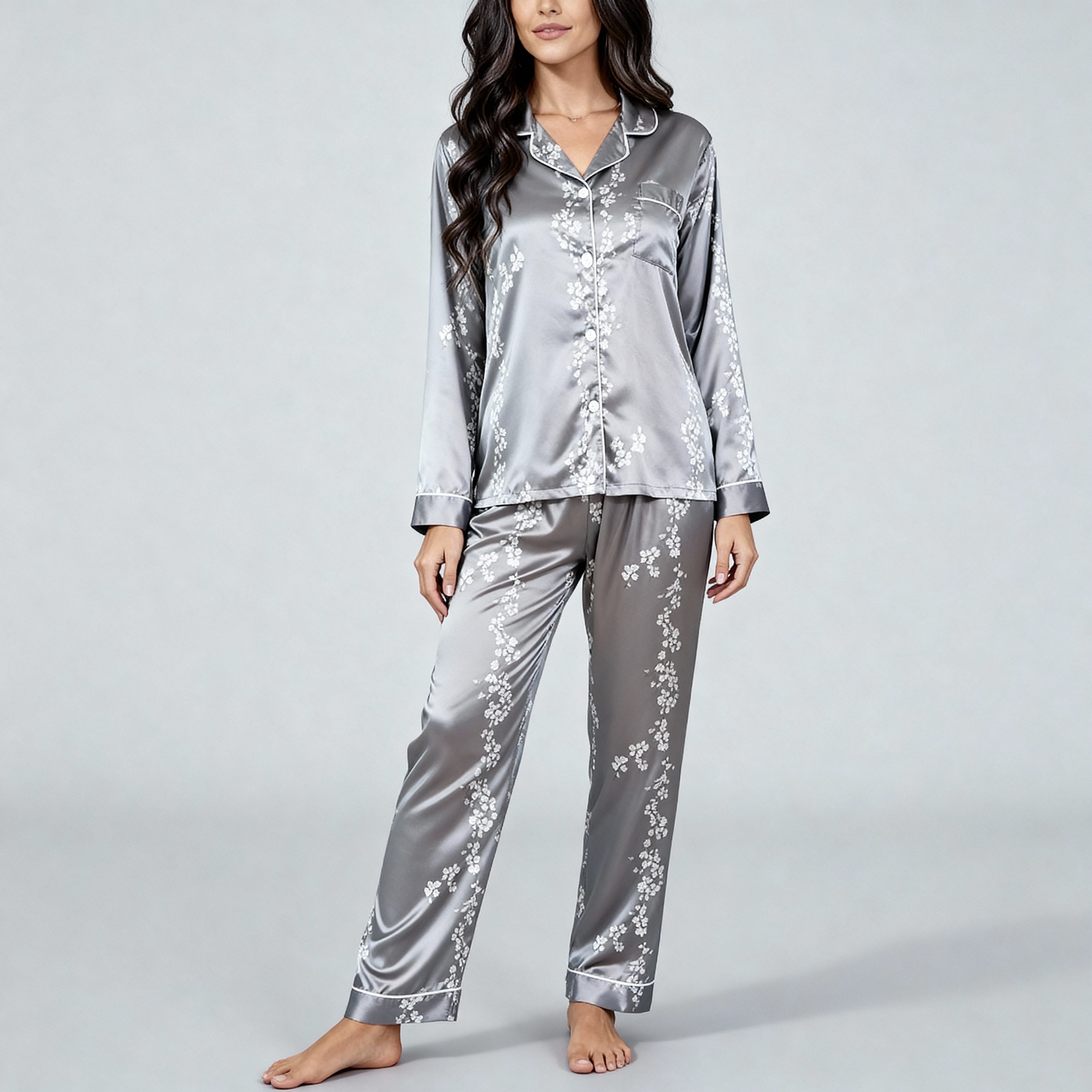 Elegant Silk Pajama Set