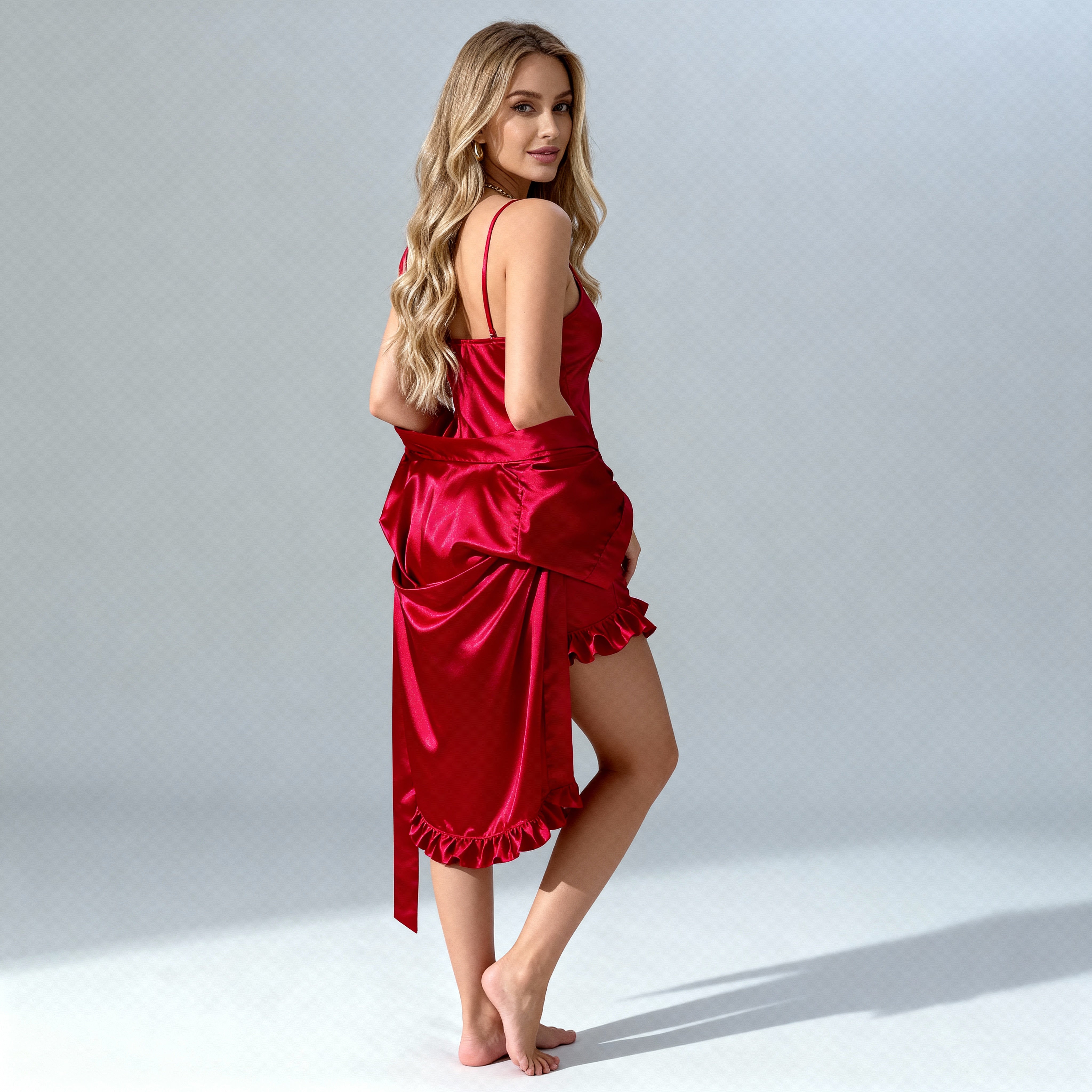 Crimson Dream Silk Pajama Set