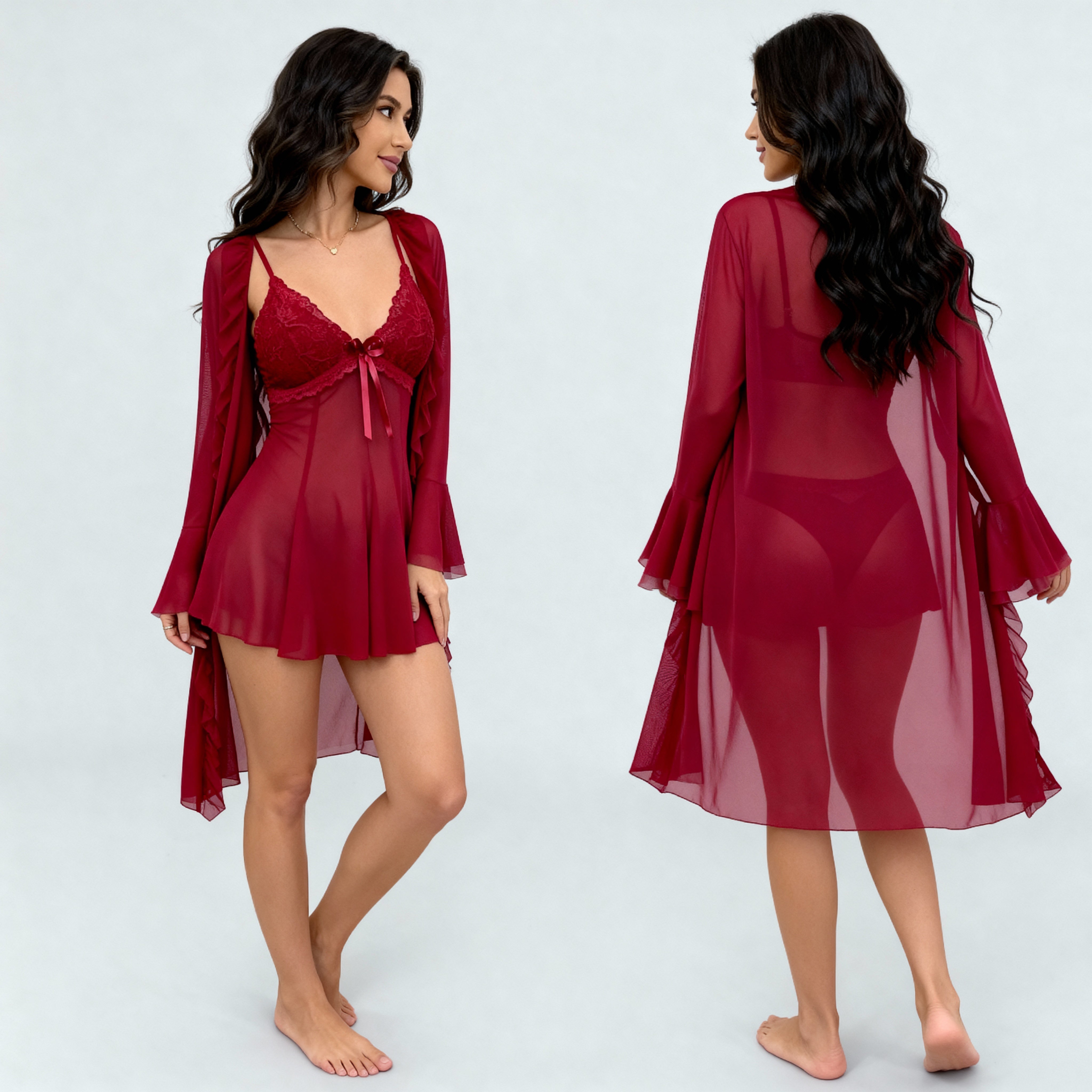 Flirty Lace Suspender Nightgown