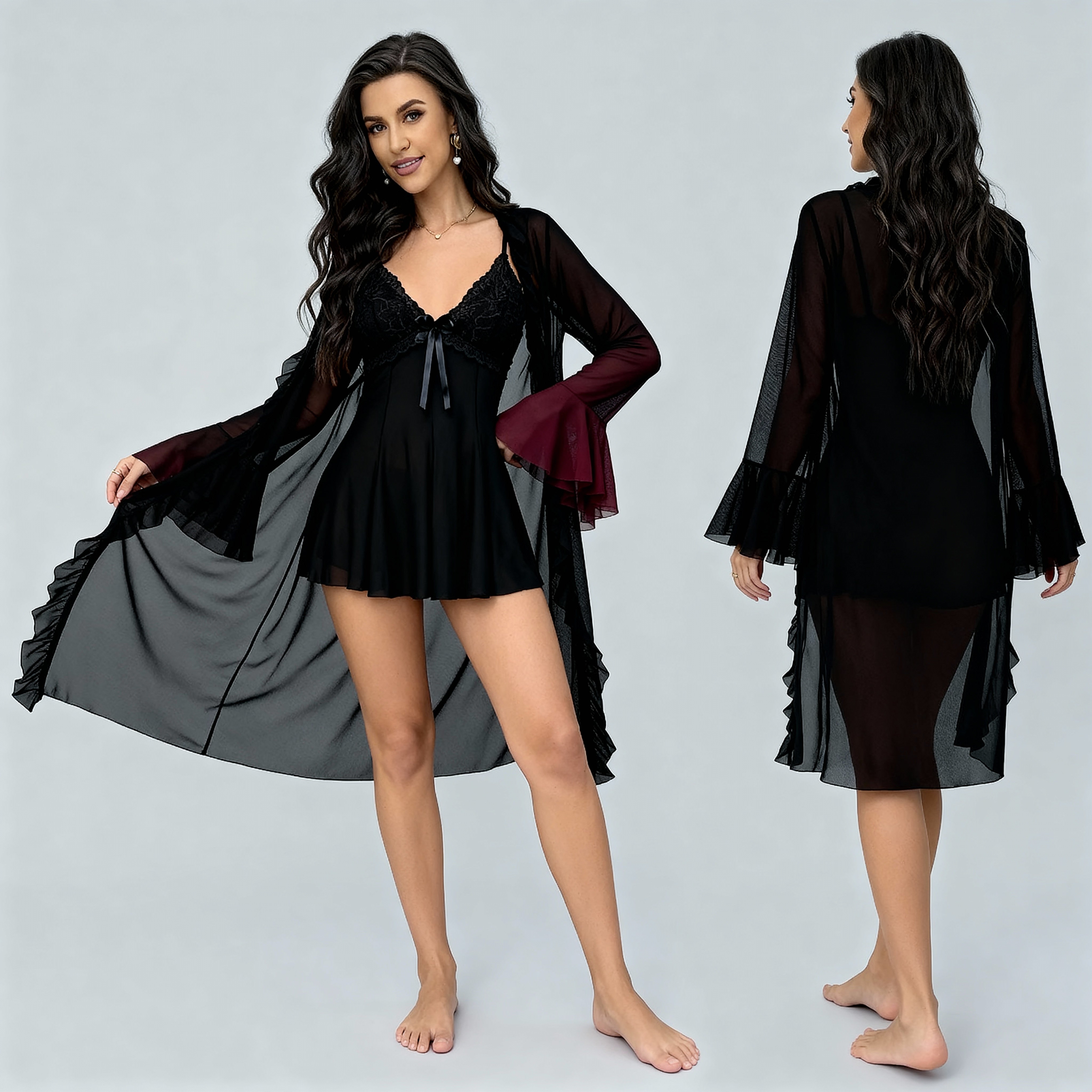 Flirty Lace Suspender Nightgown