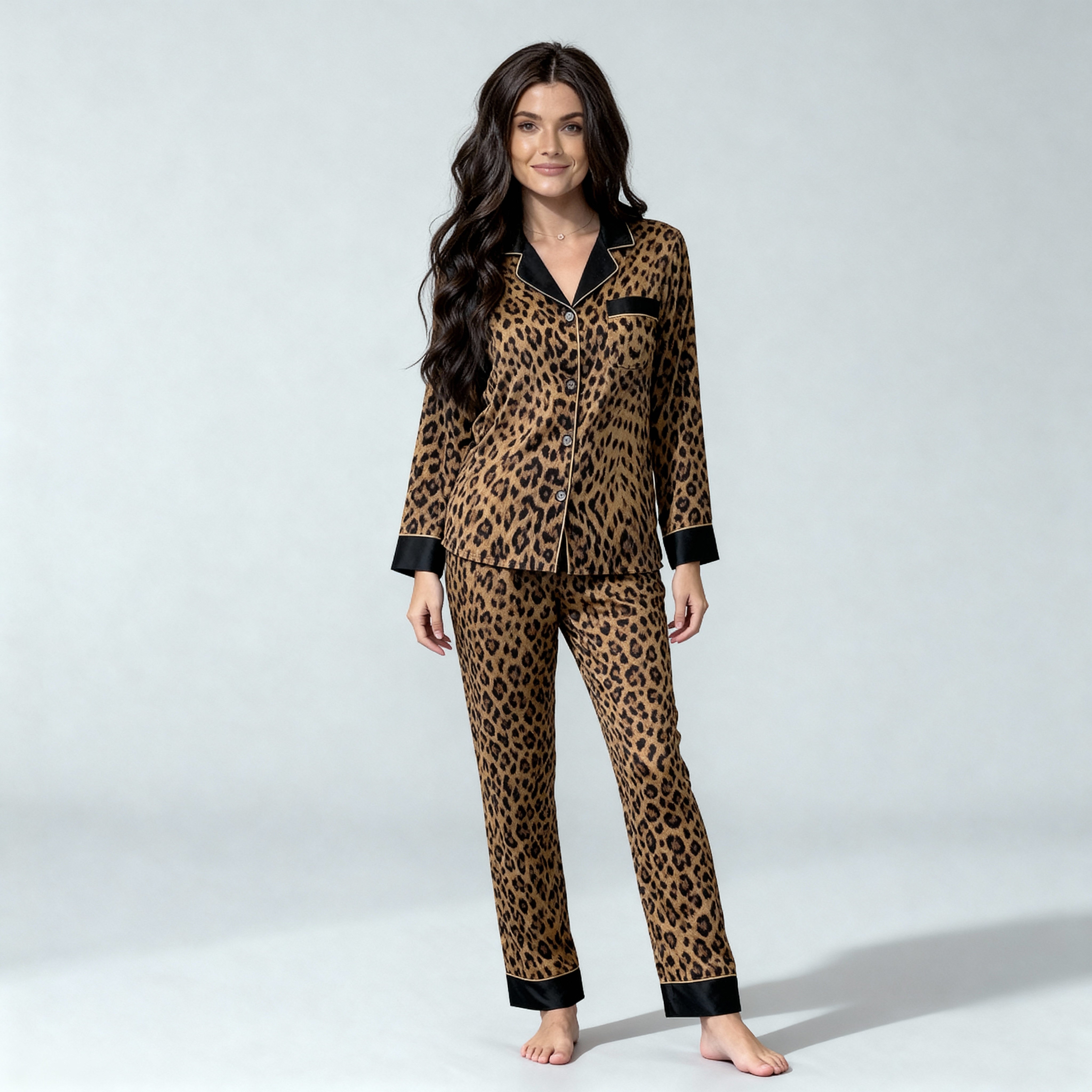 Golden Leopard Pajama Set