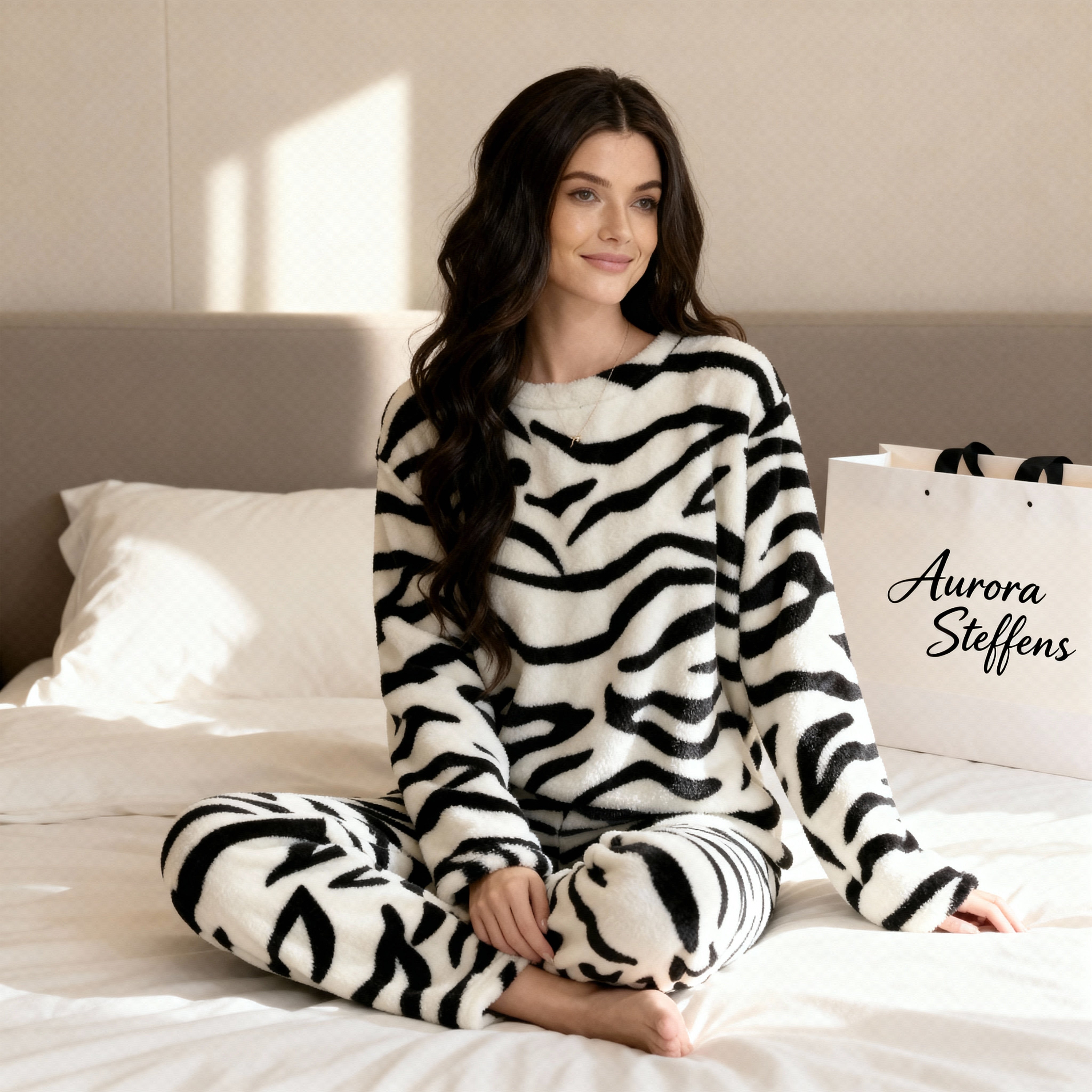 Cozy Zebra Winter Pajama Set