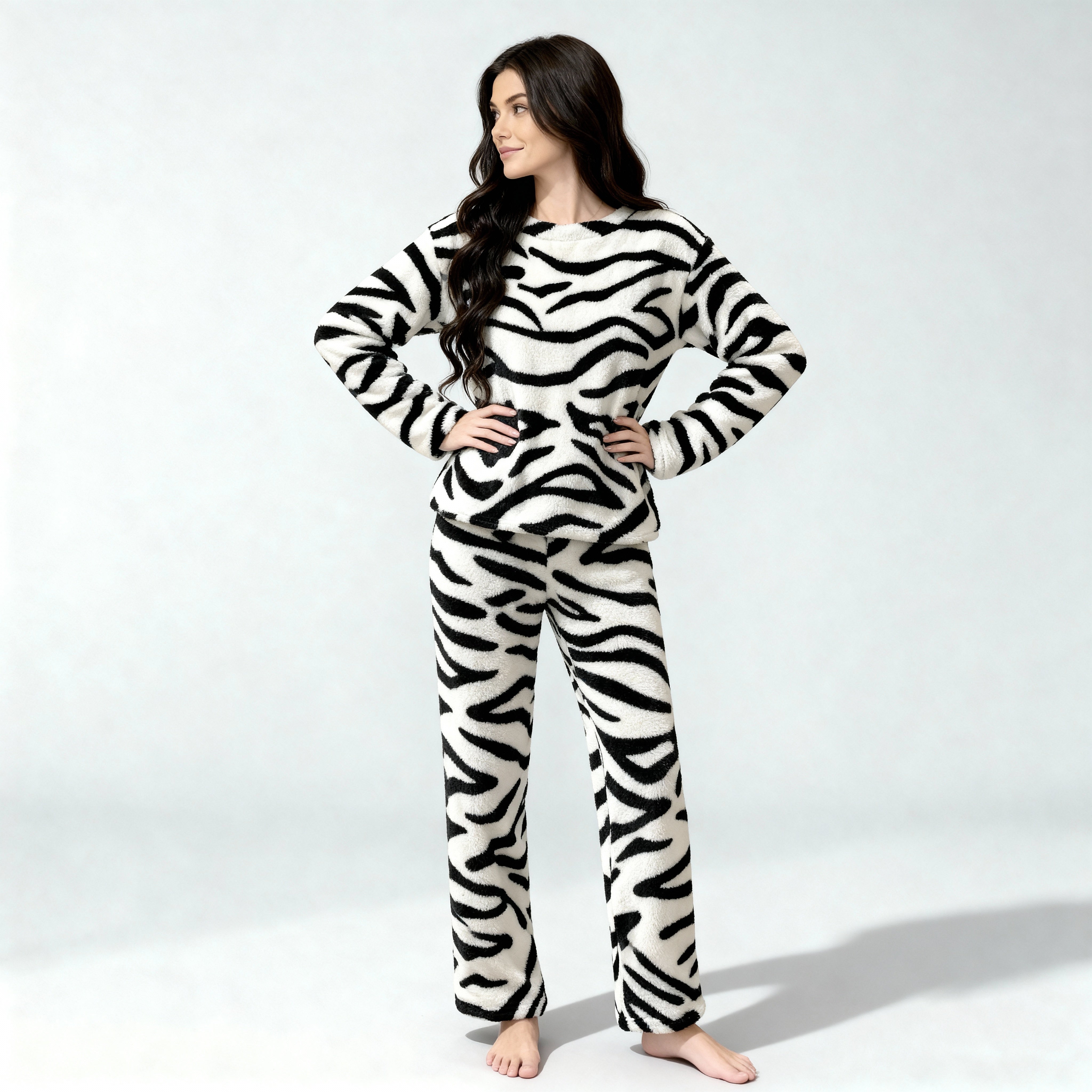 Cozy Zebra Winter Pajama Set